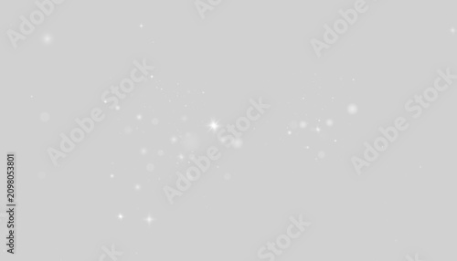Bright white bokeh circles float softly across a pure background. Tiny sparkling particles add a delicate festive glow. Isolated abstract light effect for design PNG.
