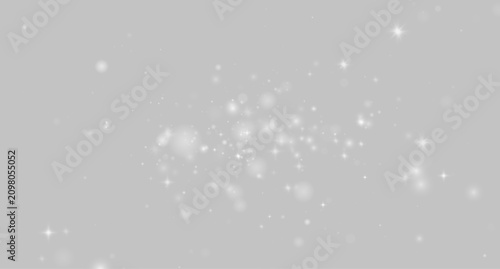 White arctic snow dust with luminous ice particles, soft frosty shimmer, floating winter powder, isolated transparent background vector