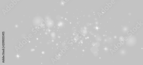 Bild auf Leinwand White winter snow dust with floating icy particles, soft frosted mist, delicate