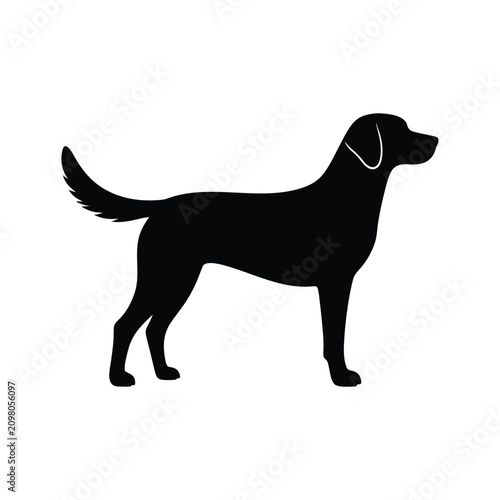 Dog silhouette, Labrador Retriever dog breed black silhouette logo set, dog silhouettes, Labrador dog sitting silhouette