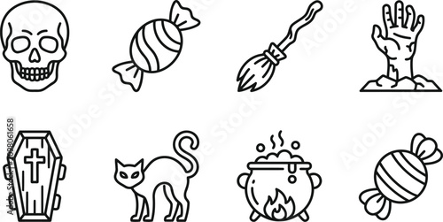 Obraz na płótnie Halloween icons set