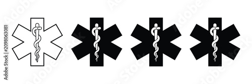 Canvastavla Star Of Life Medical Icons Collection, Emergency Response, Paramedic, Healthcare