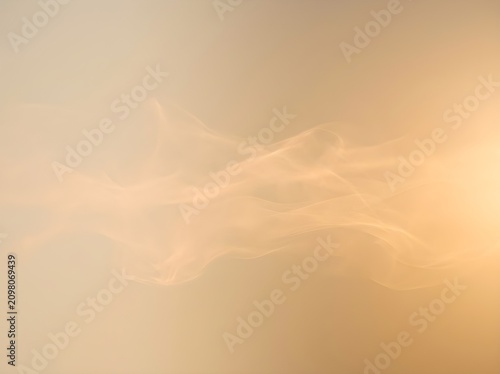 Warm sunset smoke, orange fog, abstract background, glowing light