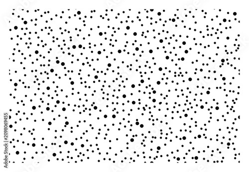 Fotografie Scattered dots pattern with random black circles in modern minimalist style