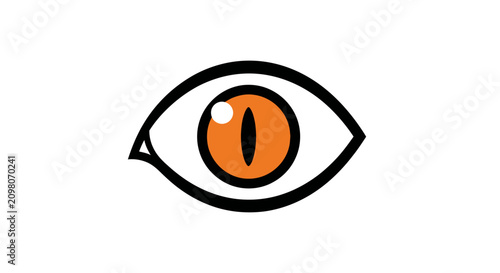 Quadro su tela Orange Cat Eye Isolated on White Background, Symbol of Vision and Alertness