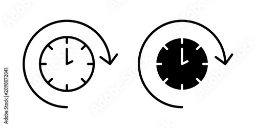 Bild auf Leinwand Duration Icon represents time tracking, project timelines, and schedule management with an editable outline vector illustration