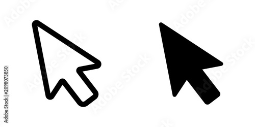 Fotografía Set of black computer mouse cursor arrow icons for user interface and web design