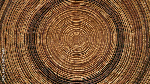 Abstract macro texture of concentric wood grain rings. This detailed wooden pattern is perfect for nature-inspired design backgrounds and interior textures.