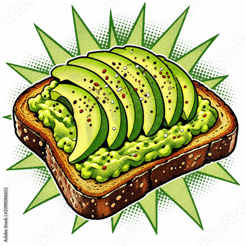Avocado toast, green food, sliced avocado, trendy breakfast