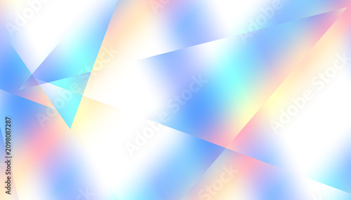Abstract Geometric background of a prism shining in rainbow colors. Holographic overlay geometric gradients