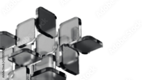 Abstract black and white halftone floral used to add visual depth create retro or pop-art aesthetics provide high-contrast textures for web print microstock design