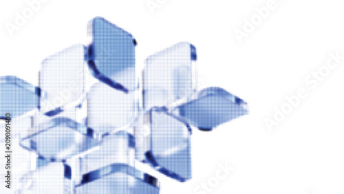 Abstract blue halftone floral pattern with used to add visual depth create retro or pop-art aesthetics provide high-contrast textures for web print microstock design
