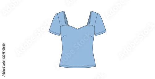 Konstfotografi Women's Sweetheart Neckline Top Fashion Sketch