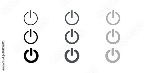 Minimal Power Button Vector Icon Set