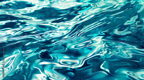 Turquoise Water Surface with Sunlit Ripples and Abstract Reflections