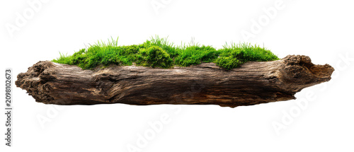 fallen log with grass on transparent background cutout isolated illustraion cutout isolated illustraion on transparent background