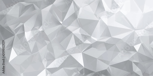 Abstract White Geometric Triangle Pattern Background with Origami Paper Texture, Polygonal Mosaic Design and Modern Vector Illustration for Wallpaper Template and Creative Decoration