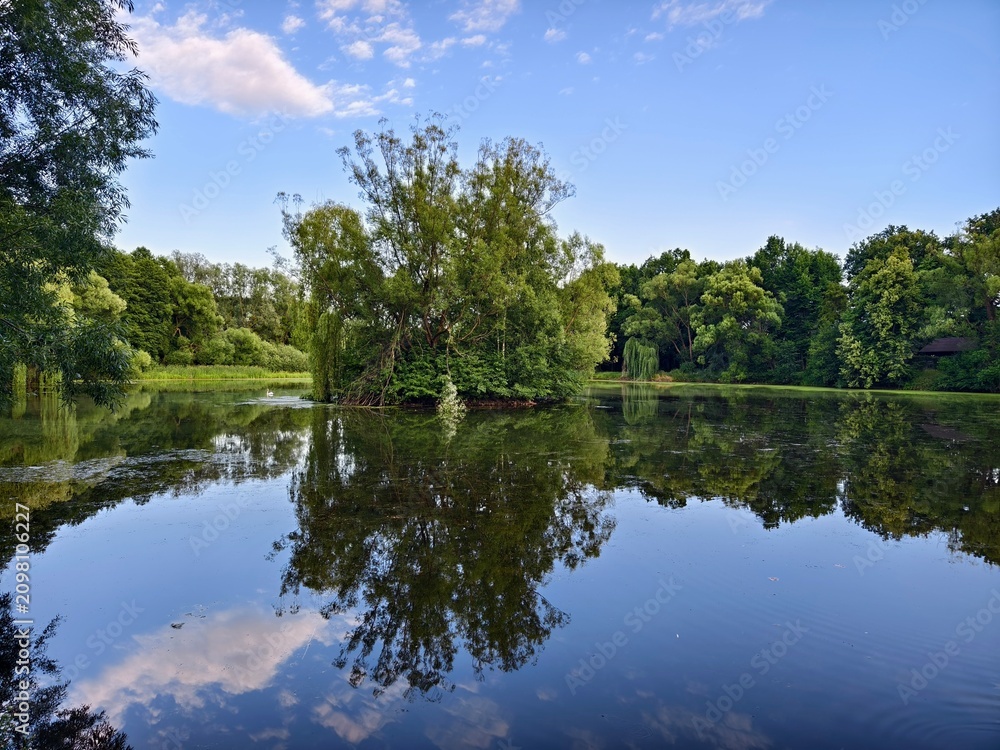 Fototapeta premium pond in the village of Trnávka