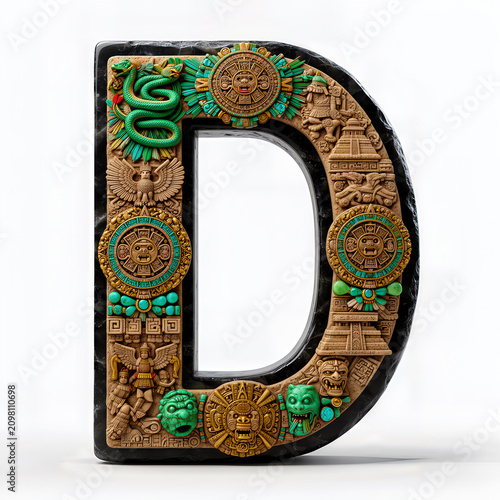 letra D, aztecas, serpiente, emplumado, piramide, mexico, calendario, azteca, jade, tallado, artesanal, obsidiana, negro, simbolismo, mexicanidad, identidad, pueblo, precolombino, uensilios, abecedari