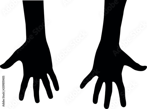 a pair hands silhouette vector