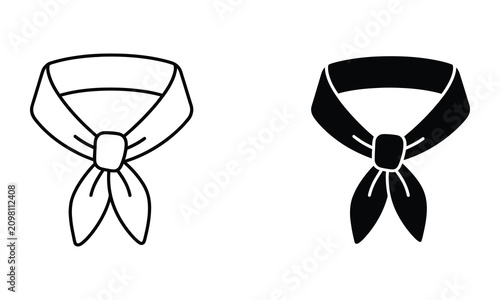 Quadro su tela Professional Minimal Vector Icon Neckerchief scarf accessory icon set Editable S