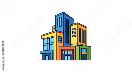 Colorful Building Architecture Design Concept.