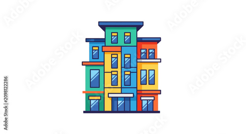 Colorful Building Architecture Design Concept.
