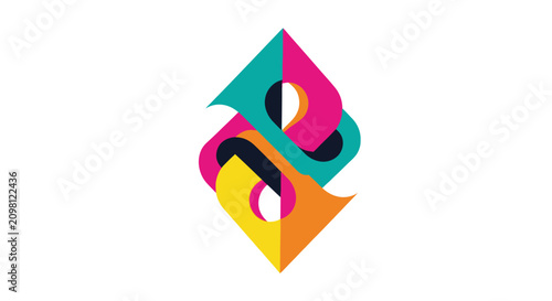 Colorful abstract geometric shape logo.