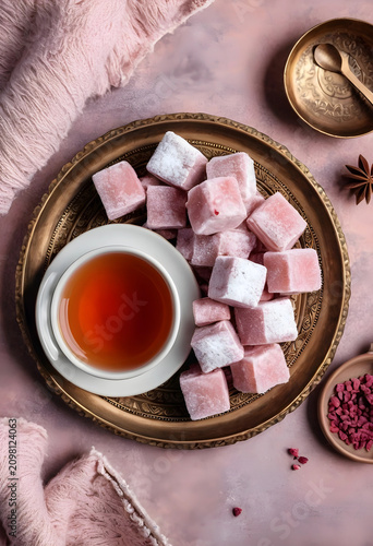Pink turkish delight cubes ...