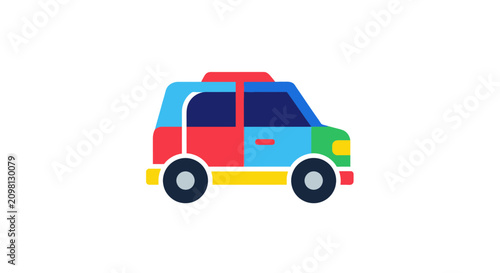 Colorful Emergency Medical Service Vehicle.