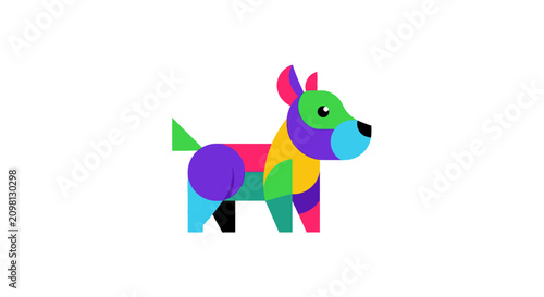 Colorful dog pi?ata toy figure.