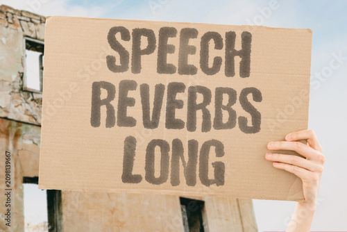 Obraz na płótnie "Speech Reverbs Long" Voice bounces off walls