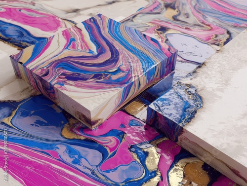 Abstract Colorful Marble Sl...