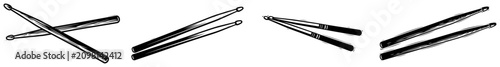 Photography Drumsticks set silhouette for percussion music wooden drum sticks for drummer pe