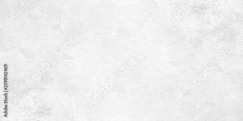 White concrete wall texture background. Light gray cement plaster textured banner. Abstract grunge minimalist backdrop.