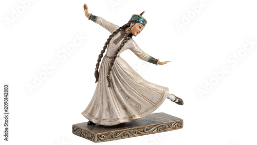Cuadro en lienzo Elegant porcelain figurine of a whirling sufi dervish traditional cultural dance