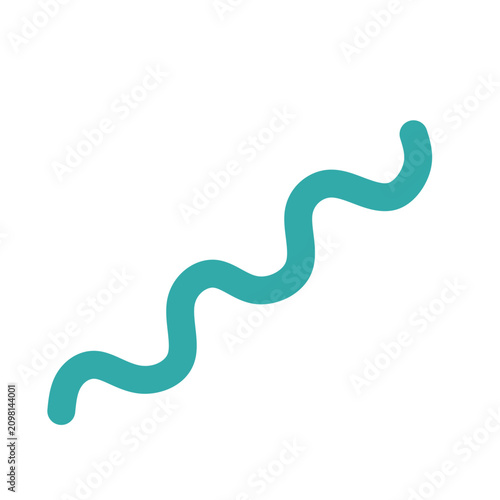 Flat spiral bacteria icon isolated on white background. Simple spirillum microorganism illustration for microbiology, healthcare, laboratory and science themes