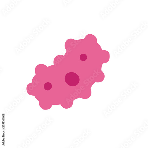Flat germ icon isolated on white background. Colorful microorganism illustration for healthcare, microbiology, infection, laboratory research and medical education