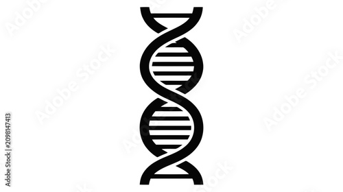Vector illustration of dna double helix icon black and white vector illustration on a transparent background