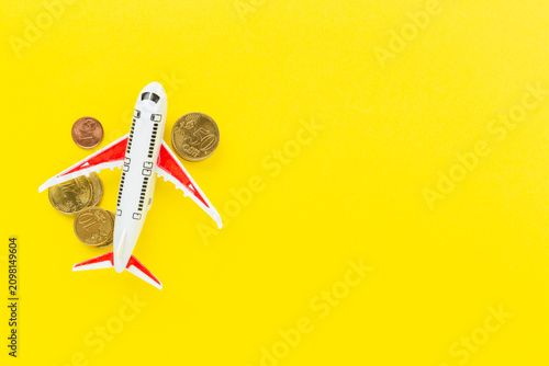Model plane,airplane on pastel color background green