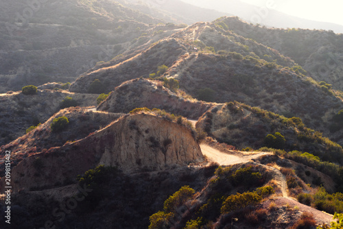 Photography Sunlit Ridge Road Through Corona Chaparral