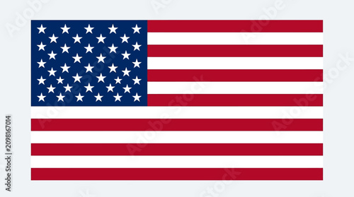 Quadro su tela American flag is presented as a high-quality digital illustration featuring standard proportions and accurate color tones for professional use