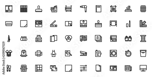 Tableau sur toile Printing related icon set