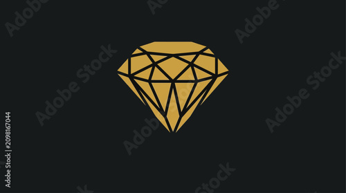 Φωτογραφία Diamond icon rendered in a golden geometric style sits centered against a dark charcoal background to represent premium quality branding