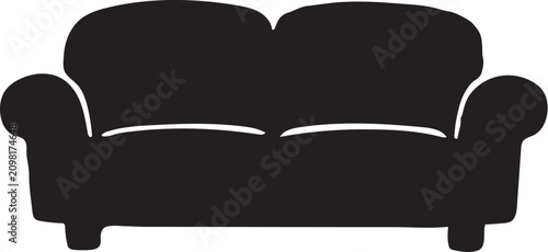 Fotografía Sofa Silhouette Against White Background Minimalist Furniture Shape