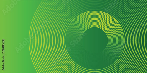 Canvastavla Abstract green background with shining shiny circle lines which can be used for banners, advertisements, posters