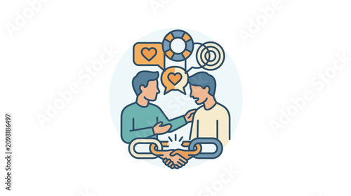 Foto Teamwork, partnership, collaboration and support concept illustration