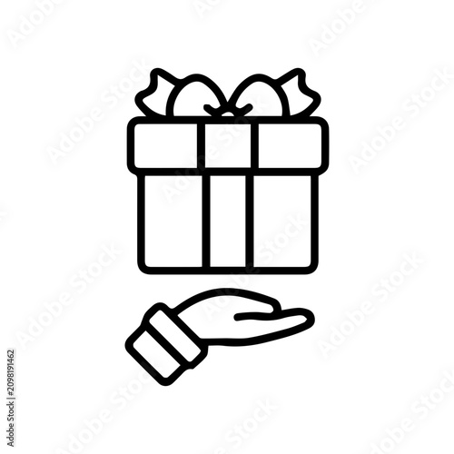 Hand Giving a Gift Box Icon