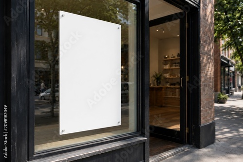 Blank Storefront Window Poster Mockup for Retail Business