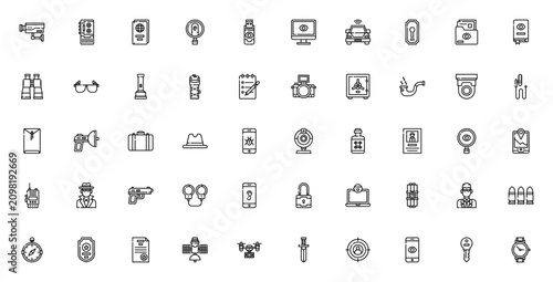 Fotografia Secret Spy icon set